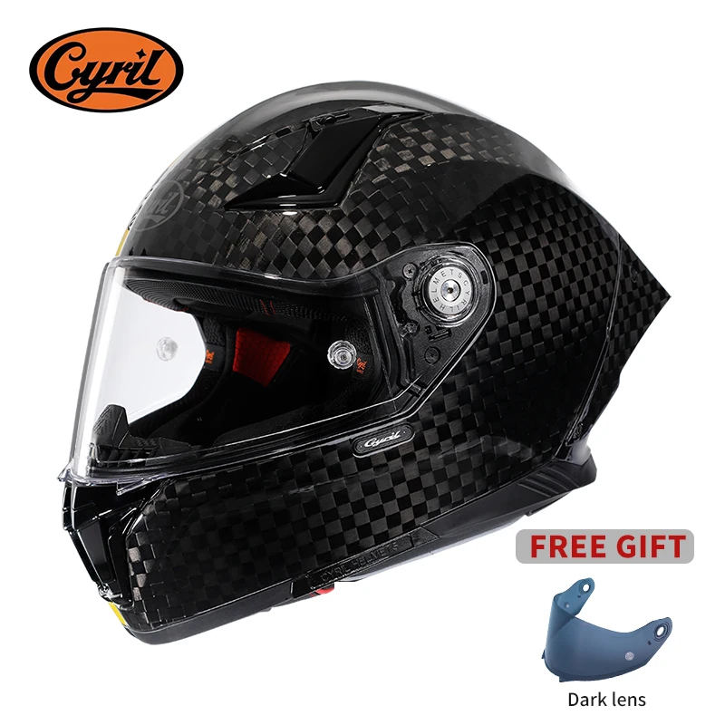 Carbon Fiber Lightweight Motorcycle Helmet - 軽量カーボンファイバーバイクヘルメット,フルフェイス,ケブラー,レーシングバイクヘルメット,ドット付き,ユニセックス