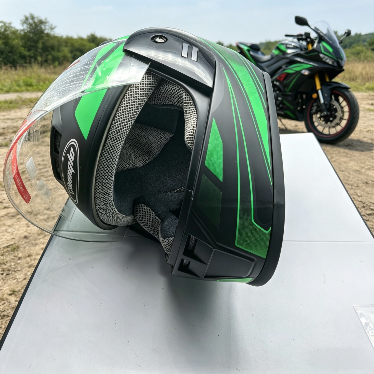Dual Visor Motorcycle Racing Helmet - メンズ フルフェイス オートバイ ヘルメット デュアル バイザー