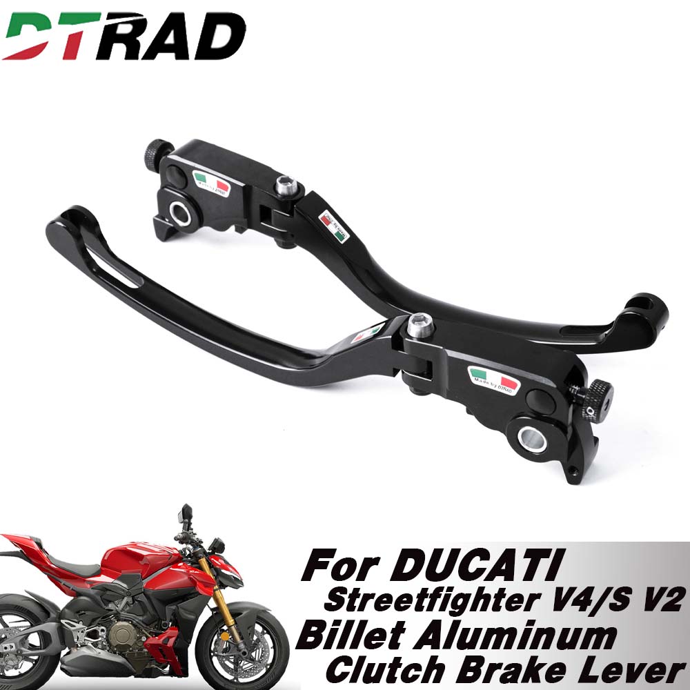 Cnc Aluminum Adjustable Brake Clutch Levers - ドゥカティ パニガーレ/ストリートファイター V4/S V2 2020-2026 ビレットレーシング調整可能クラッチブレーキレバーフロントコントロール折りたたみハンドル
