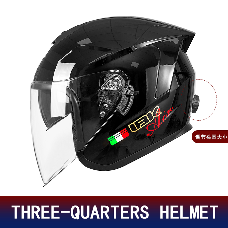 Motorcycle Helmet Inner Sun Visor Lens - デュアルレンズ3/4ハーフフェイスオートバイヘルメット、インナーサンバイザー付き、軽量で通気性のあるスクーター・モペット用ヘルメット、全サイズ対応