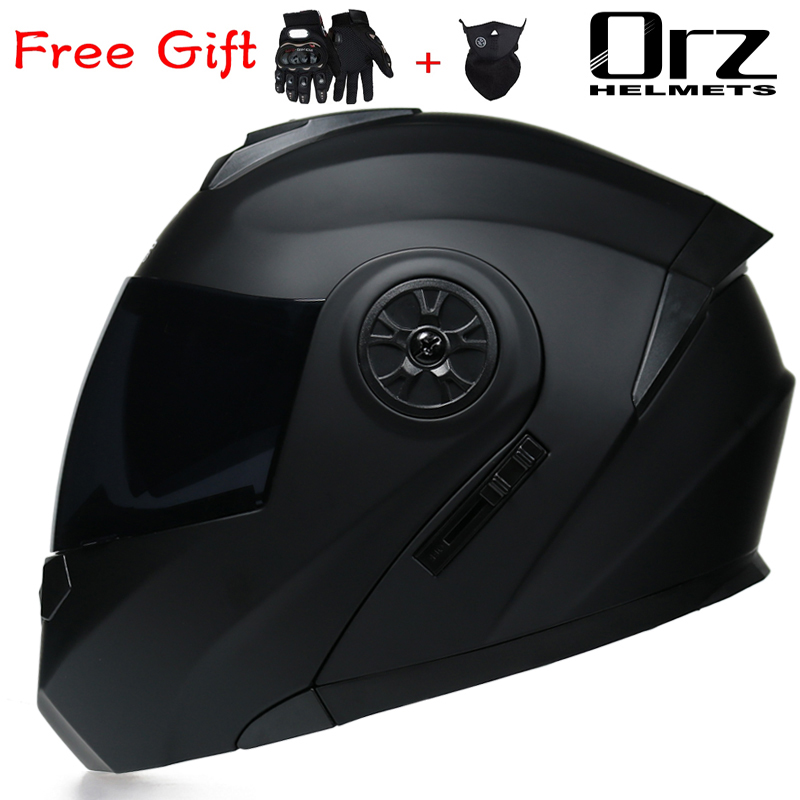 Dual Visor Motorcycle Racing Helmet - ORZ-161 最新DOT規格適合安全モジュラーフリップアップ式バイクヘルメット Voyage Racing デュアルレンズヘルメット インテリアバイザー付き