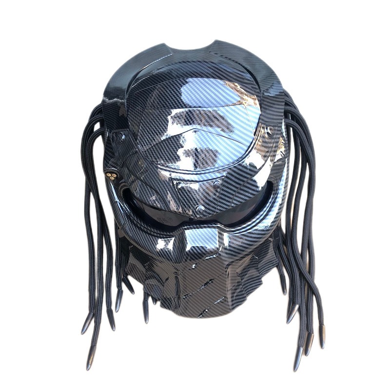 Custom Predator Motorcycle Helmet - Airo新型カスタムプレデターフルフェイスオートバイヘルメットECE/DOT認証済み手描きレトロヴィンテージスタイルバイカー安全ヘルメット