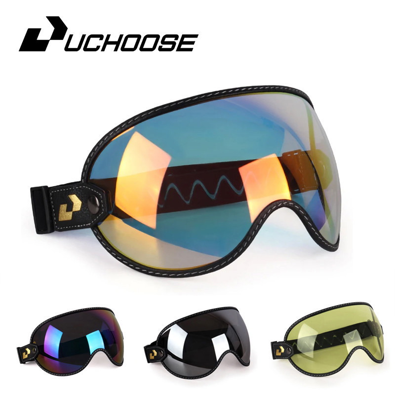 Vintage Open Face Retro Helmet - Uchoose-オープンフェイスのオートバイ用ヘルメット,レトロなハーフヘルメット,バブルシールド,レンズ,サングラス,ゴーグルアクセサリー