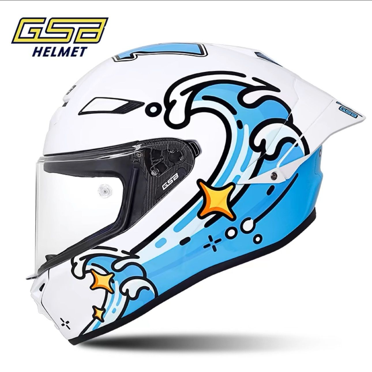 Carbon Fiber Lightweight Motorcycle Helmet - GSB カーボンファイバーヘルメット RC5 オートバイフルフェイスヘルメット軽量モトクロスライディングラリーヘルメットグラスファイバーカスコモト