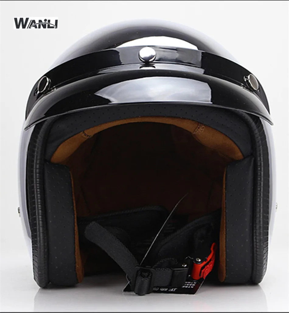 ミラーシルバークロームオートバイオープンフェイス男性女性カス - Vintage Open Face Retro Helmet のレビューと価格