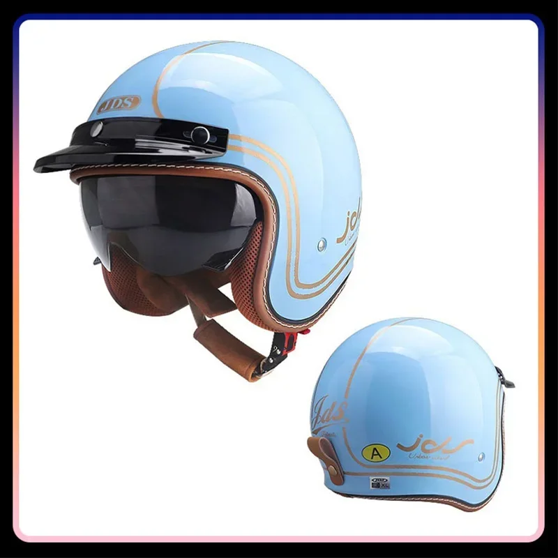 男性女性用オープンフェイスオートバイヘルメット DOT 承認 - Vintage Open Face Retro Helmet のレビューと価格