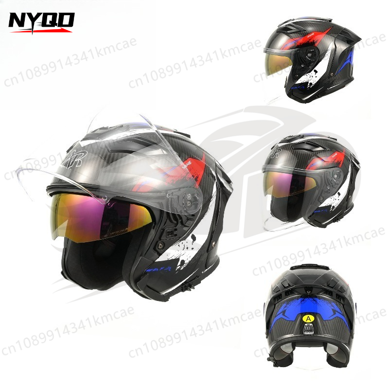 カーボンファイバーバイク用ヘルメット スリークォーターヘルメ - Carbon Fiber Lightweight Motorcycle Helmet のレビューと価格