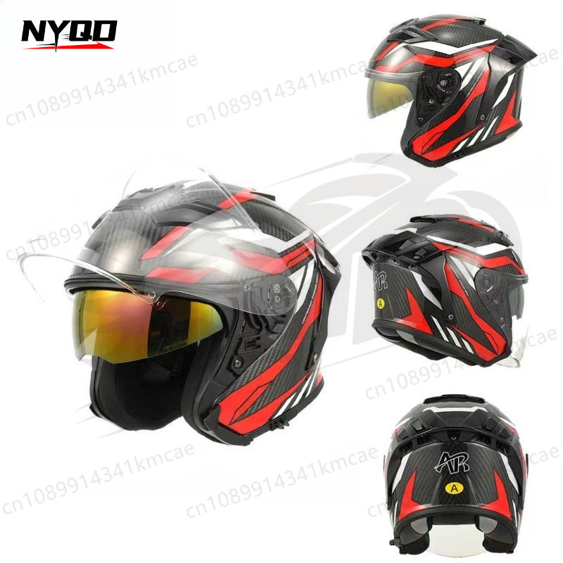 カーボンファイバーバイク用ヘルメット スリークォーターヘルメ - Carbon Fiber Lightweight Motorcycle Helmet のレビューと価格