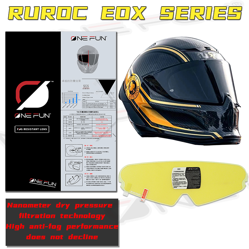 RUROC ATLAS 3.0 4.0 EOXヘルメット用バ - Motorcycle Helmet Anti Fog Pinlock Shield のレビューと価格