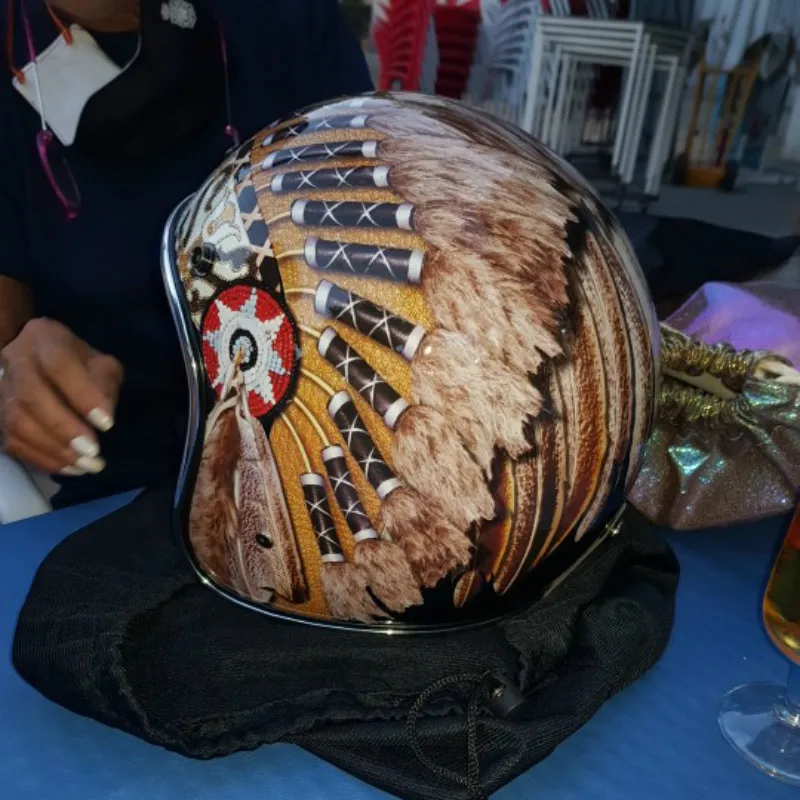ビンテージスタイルのオートバイ用ヘルメット,オープンフェイス - Vintage Open Face Retro Helmet のレビューと価格