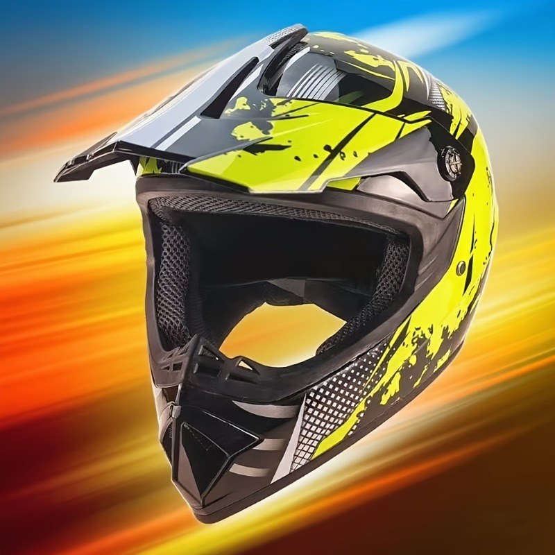 ダートバイクモトクロスヘルメットセット、オフロードバイクヘル - Off Road Motocross Helmet Goggles Set のレビューと価格
