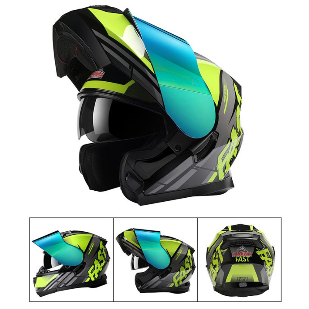 フルフェイス ADV オートバイデュアルバイザーレンズフリッ - Dual Visor Motorcycle Racing Helmet のレビューと価格