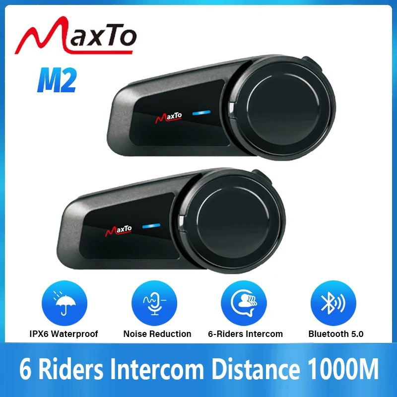 2 個 Maxto M2 オートバイヘルメット Blueto - Universal Motorcycle Helmet Intercom Headset のレビューと価格