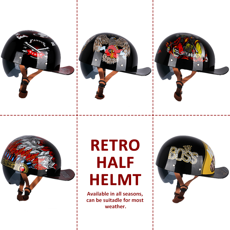 選択-さまざまなスタイルの野球帽,レトロなビンテージスタイル - Vintage Open Face Retro Helmet のレビューと価格