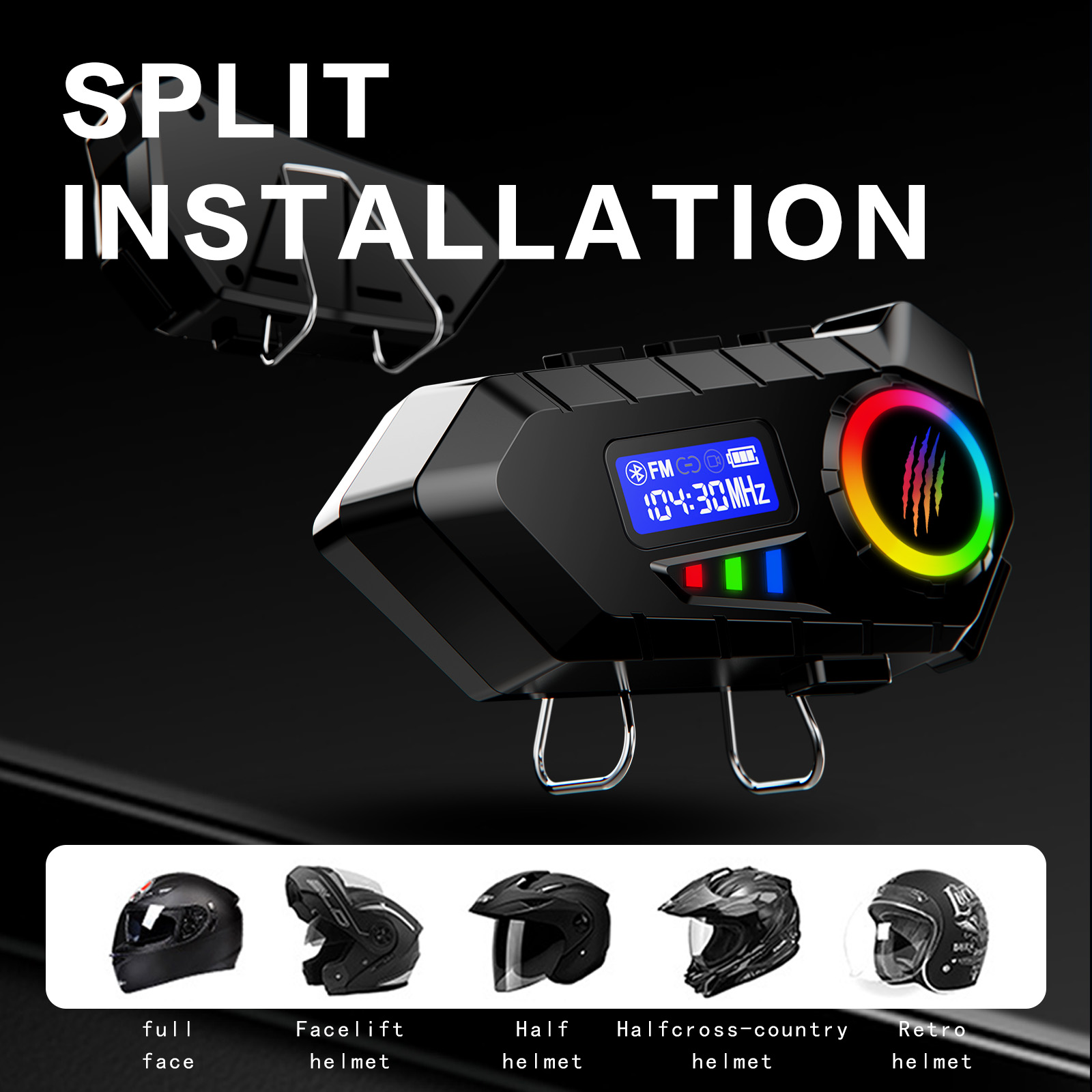 Y30 オートバイヘルメットヘッドセット LCD ディスプレ - Full Face Motorcycle Helmet With Bluetooth のレビューと価格