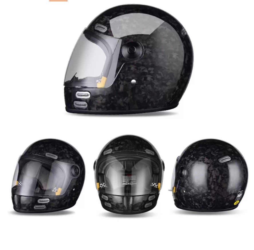 高強度軽量カーボンファイバーバブルレンズフルフェイスヘルメッ - Carbon Fiber Lightweight Motorcycle Helmet のレビューと価格