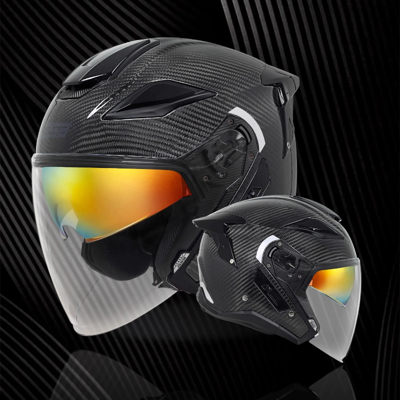 GSB カーボンファイバーオートバイヘルメットメンズ機関車四 - Carbon Fiber Lightweight Motorcycle Helmet のレビューと価格