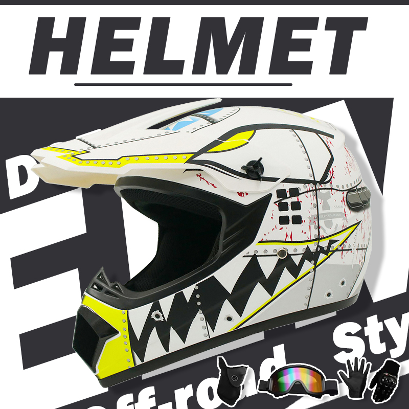 モトクロスとオフロードのヘルメットセット、エクストリームユー - Off Road Motocross Helmet Goggles Set のレビューと価格