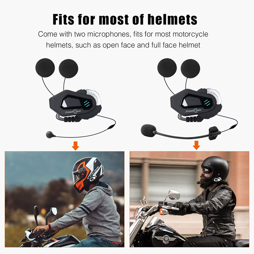 FreedConn T MAX S PRO バイク用インター - Universal Motorcycle Helmet Intercom Headset のレビューと価格