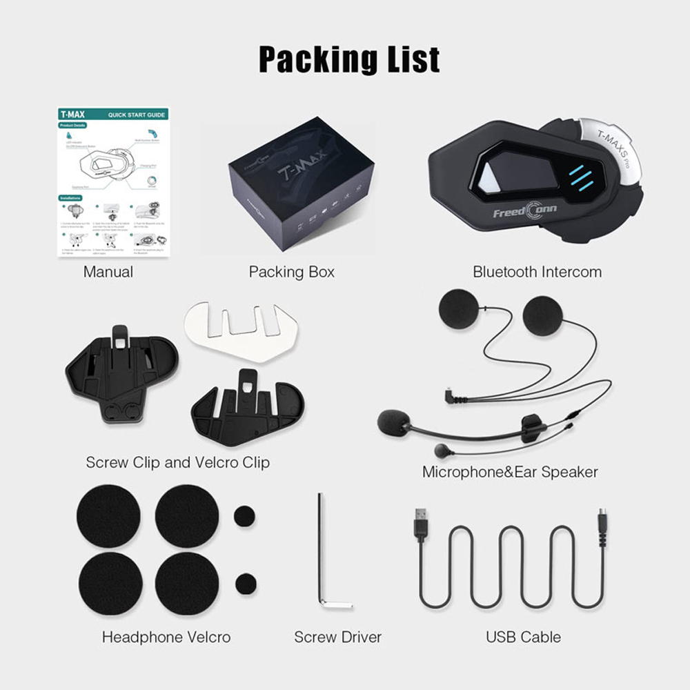 FreedConn T MAX S PRO バイク用インター - Universal Motorcycle Helmet Intercom Headset のレビューと価格