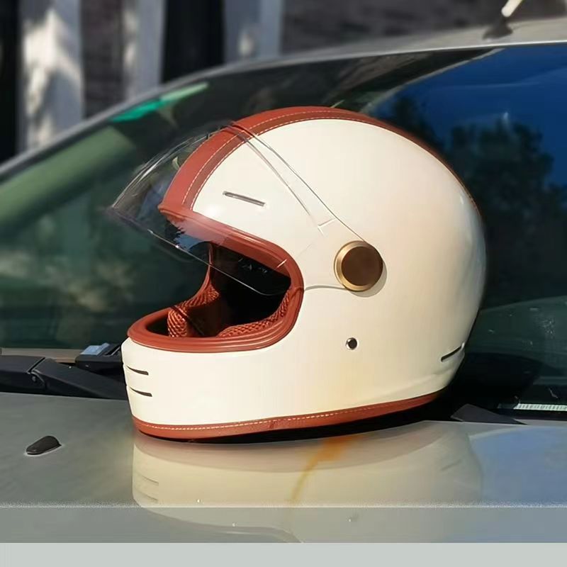 オープンフェイスバイクヘルメット,ドット認証,レトロ,夏のラ - Vintage Open Face Retro Helmet のレビューと価格