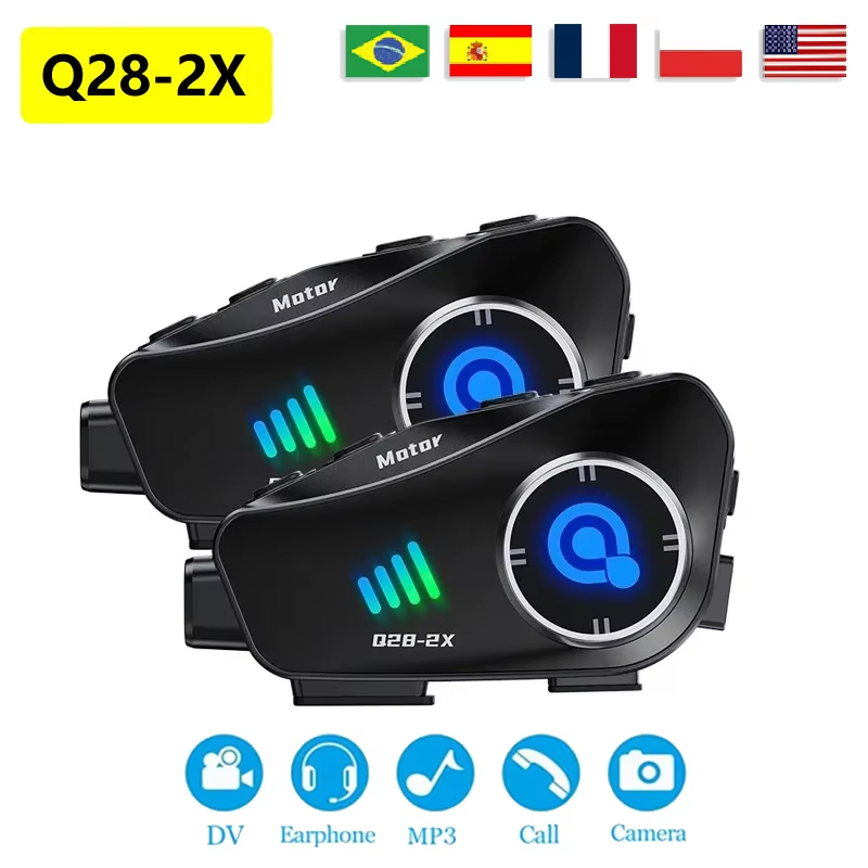 新しい Q28-2X オートバイヘルメット Bluetoot - Universal Motorcycle Helmet Intercom Headset のレビューと価格
